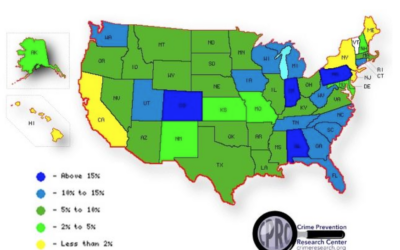 Titulaires de permis de transport dissimulé à travers les États-Unis : 2024